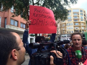 Un momento de la manifestación contra la ejecución de las cabras de Es Vedrà. 