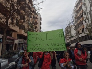 Imagen de la protesta contra la matanza de la cabras de es Vedrà. 