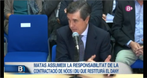 Jaume Matas en la declaración de esta mañana en la Audiencia Provincial. Foto: IB3