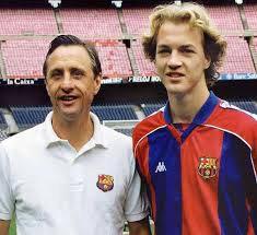 Cruyff y su hijo Jordi en el FC Barcelona.