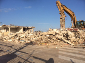 Las obras de demolición de la antigua estación marítima. 