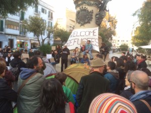 Imagen de archivo de otra protesta llevada a cabo en Ibiza en favor de los refugiados sirios.