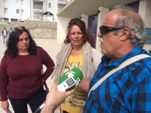 Concepción Domingo Capilla,Margarita Santos Cubero y Martín Veredas Campos, en declaraciones a los medios. 