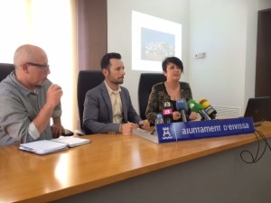 Joan Ribas, Rafa Ruiz y Elena López, en la presentación del nuevo plan. 