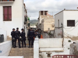 Operativo policial en em mirador de la casa Broner. 