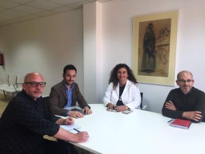 Joan Ribas, Rafa Ruiz, Pilar Costa y Alfonso Molina, durant la reunió. 