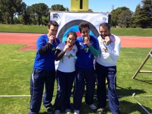 Escandell, Alarcón, Marí y Cincunegui posan con sus respectivas medallas.