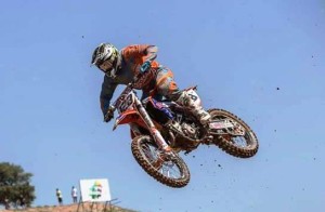 Rubén Cervantes, durante su participación en el nacional de Motocross MX1 de Bellpuig.