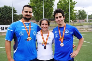 Luis de Francisco, Miriam Alarcón e Iván Marí, los medallistas en el Gran Premio de Madrid.