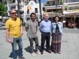 Juanjo Ferrer, Pablo Valdés, José Tur y Aida Alcaraz, en ruesa de prensa, en el Passeig de ses Fonts