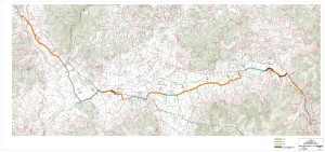 El mapa del sendero turístico de Labritja que unirá Sant Joan y Santa Eulària. 