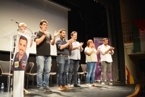 Una imatge del míting d'Units Podem Més celebrat aquest dilluns en el Teatre Espanya de Santa Eulària.