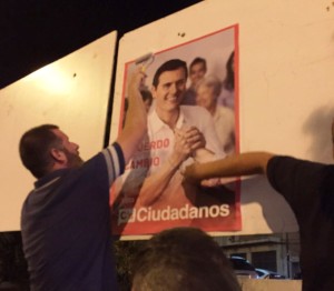 Ciudadanos, en un momento del acto de esta noche en Vara de Rey.