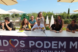 Los candidatos de Unides Podem Més en la presentación de Ibiza. 