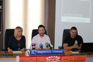 Marta Díaz, Rafa Ruiz y Antonio Balibrea, en la presentación del Ibiza Gay Pride.