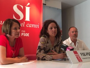 Sofía Hernanz. Catalina Cladera y Toni Costa en rueda de prensa. Foto: FSE-PSOE