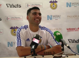 José Antonio Reyes, durante la rueda de prensa en Can Misses.