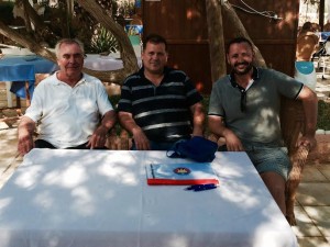 Toni 'Moreres', Ángel Nadal y Juan Antonio Molina, tres de los presentes en la reunión entre ambos clubes.