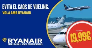 Una imagen de la campaña lanzada por Ryanair. 