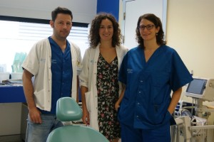 Iñaki Molina, Sara Blanco y Sheyla Sironvalle, del Servicio de Cirugía Oral y Maxilofacial de Ibiza y Formentera.