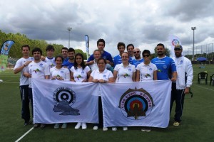 Los arqueros ibicencos durante su participación en el Gran Premio de Madrid.