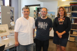 El gestor cultural Andreu Carles Seguí, el concejal Pep Tur y la archivera municipal Fanny Tur. 