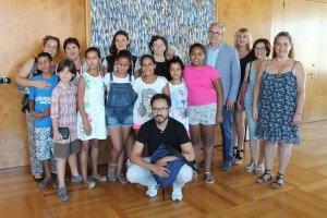 La recepción de los niños saharauis en el Consell de Ibiza. 