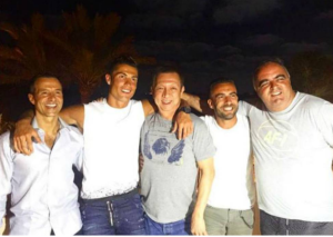 Cristiano Ronaldo, Jorge Mendes y el propietario del Valencia, Peter Lim, entre otros amigos