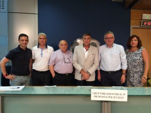 Representantes del PI y de las empresas de rent a car de Baleares, ayer en la rueda de prensa de Mallorca. 