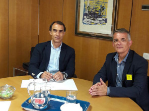 Vicent Torres con César Antón en la reunión que han mantenido esta mañana.