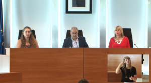 Viviana de Sans, Vicent Tores y Marta Díaz, durante el debate de política general del Consell d'Eivissa.