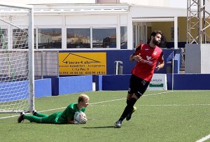 Juan Antonio, en un partido de Liga