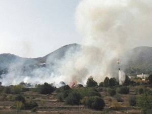 El fuego ha provocado un intensa columna de humo.