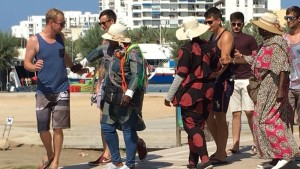 El grupo de vendedoras ambulantes que opera en el paseo de Sant Antoni. 