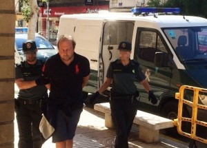 R. P., a su entrada a los juzgados de Ibiza para prestar declaración.