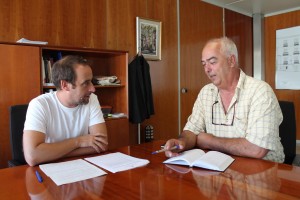 El conseller de Medi Ambient del Consell d'Eivissa, Miquel Vericad, y el director general de Pesca del Govern Balear, Joan Mercant.