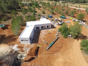 Imagen de la vivienda sostenible que se construye en Sant Joan.  