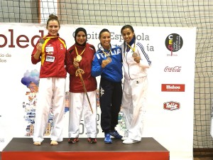 Cristina Ferrer logró la medalla de plata en kumite femenino de -55 kilogramos. Foto: RFEK