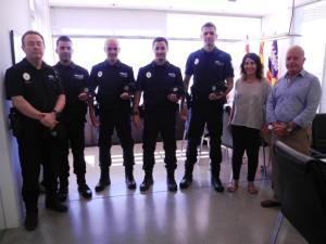 Los cuatro policías locales han tomando posesión hoy de su cargo en Sant Antoni.