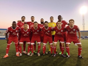 Once inicial de la UD Ibiza en un partido de Liga. Foto: Fútbol Pitiuso (Paco Natera)