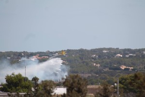 El incendio se ha declarado esta mañana en la zona de Es Pujols. Foto: G. Romaní