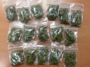 La marihuana incautada al detenido en el paseo de Platja d'en Bossa. 