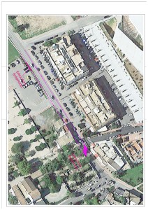 Mapa de afecciones en las calles por las obras de acceso a Jesús. 