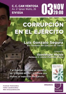 Cartel promocional de la charla de Luis Gonzaloz Segura, en Can Ventosa. 