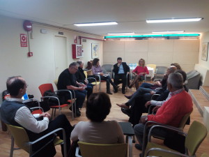 La reunión entre el Ayunyamiento de Sant Josep y los empresarios de Cala de Bou. 