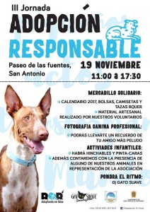 Imagen del cartel de la jornada de adopción responsable.