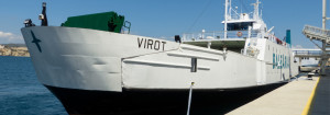 Imagen del barco 'Virot' que quedó a la deriva frente a Formentera. Foto: Baleària.com