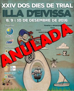 Cartel de la prueba Dos días de Trial Isla de Ibiza. 