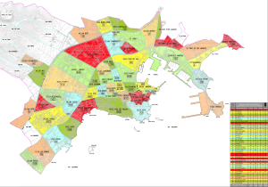 El mapa muestra la distribución de la población infanto-juvenil por barrios.